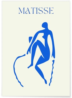 Affiche Matisse 'Silhouette Bleue' – Art moderne et minimaliste | A3 : 29,7x42cm