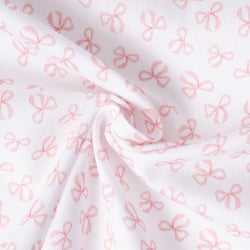 Tissu Pique de Coton  Nube Noeud sur fond Blanc