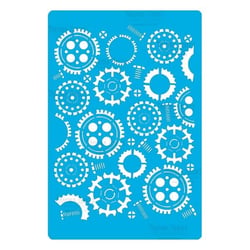Pochoir plastique souple réutilisable 18,5 x 14,5 cm Fabrika Decoru ROUAGE 254