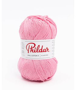 Fil coton à tricoter PHIL COTON 3 - Phildar - PPSC - certifié Oeko-Tex Guimauve Rose