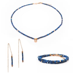 Collier, bracelet et boucles d'oreilles Lumia en pierres Lapis-lazuli - Sloya