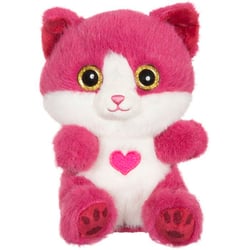 Peluche - Peluche Chat rose framboise "Cutydoos Love" - 13 cm