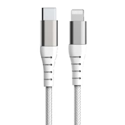 Force Power Câble Renforcé USB C/Lightning 1,2m - 3A Blanc