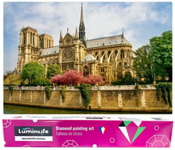 Diamond Painting Broderie Diamant LUMINLIFE 50x70cm, 5D, diamants ronds - Notre Dame 5D