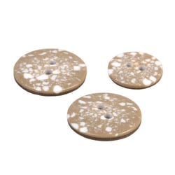 Lot de 6 boutons rond plastique recyclé 2 trous beige pierre