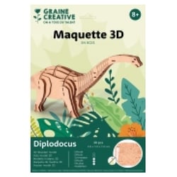 Maquette en Bois 3D Dinosaure avec Décorations Assorties - Graine Creative