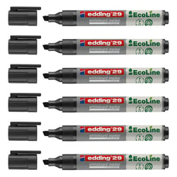 5 Marqueurs tableau blanc pointe biseautée 1-5 mm - EDDING - Noir - EcoLine 29