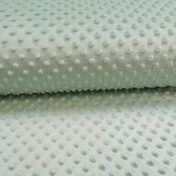 Tissu Doudou Ultra doux Pois Vert d'eau - Au mètre