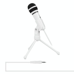 Microphone Professionnel Avec Trépied Pour Diffusion En Direct Et Jeux PC Mac Blanc YONIS