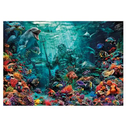 Puzzle royaume de poseidon 1000 pièces - fond marins, récif corail, mythologie - educa - 20174