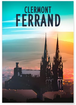 Affiche ville Clermont-Ferrand | A3 : 29,7x42cm