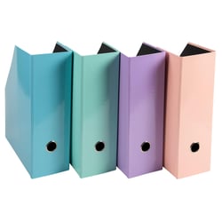 Lot de 2 porte-revues Aquarel dos 100 mm - A4 - Couleurs assorties - x 8 - Exacompta