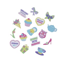 MégaCréa DIY - Stickers maman caoutchouc mousse 24 pièces