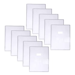 10 grands protège cahier - 24x32cm - Transparent - Avec porte étiquette