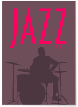 Poster Jazz Batteur | A3 : 29,7x42cm