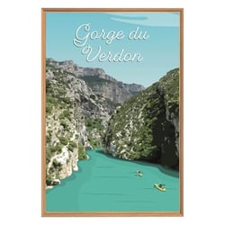 Tableau mural encadré illustration Gorges du Verdon 65x97 cm