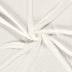Tissu Mousseline Plumetis Rema sur fond Blanc