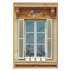 Tableau mural encadré illustration lumignons Lyon 65x97 cm