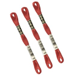 Lot de 3 échevettes 8m DMC Fil à broder mouliné 117 100% coton rouge clair 666