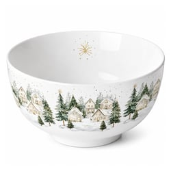 Bol en porcelaine fine village de noël