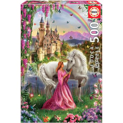Puzzle - Licorne - Fée - Princesse - Château - 500 pièces - 34x48cm - Educa
