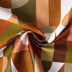 Tissu Jacquard Psychédélique sur fond Bronze