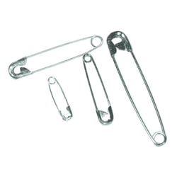 Epingles de sûreté, platine, 5 tailles, blister pliable 24 pces