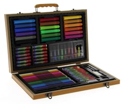Malette Dessin Peinture Bois 77 Pièces - Akor
