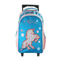 Sac à dos scolaire à roulettes - Cybel Licorne - Bleu et rose - Fille, 2 compartiments