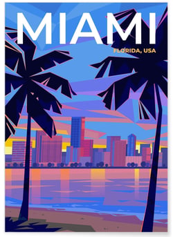 Affiche ville Miami 2 | A3 : 29,7x42cm
