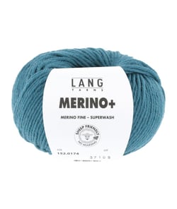 Pelote de Laine à tricoter MERINO + (PLUS) - Lang Yarns Bleu (174)