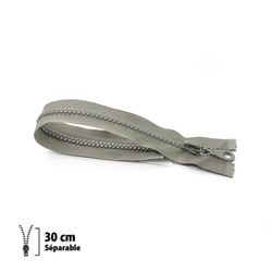 Fermeture éclair Z54 - moulée 6mm Séparable - 30 cm