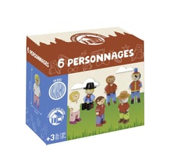 6 personnages en bois de l univers