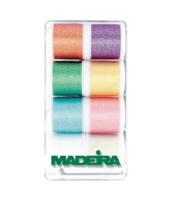 Boîte de 8 Bobines de 200m Metallic Opal – Madeira - Fil Métallique Pastel pour Broderie Machine et Couture Décorative Multicolore