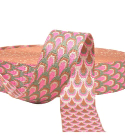 Sangle paon 38mm framboise au mètre