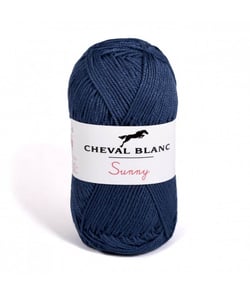 Pelote de coton à tricoter SUNNY UNI - Cheval blanc - PPSC 307 Bleu
