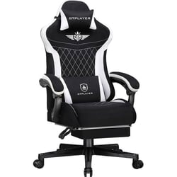 Chaise gaming ergonomique GTPLAYER - Tissu - Noir - 150 kg - 50 x 50 x 130 cm