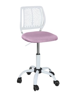 Chaise de bureau enfant pivotante réglable SAWI blanc rose