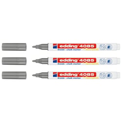 Lot de 3 marqueurs craie liquide EDDING 4085 - Argent - Pointe 1-2 mm