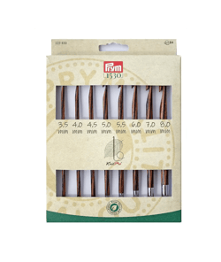 Set de crochets tunisien Natural interchangeable du n°3,5 à 8 - Prym Marron