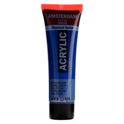 Peinture acrylique en tube - Bleu phtalo - 570 - Amsterdam - 20ml