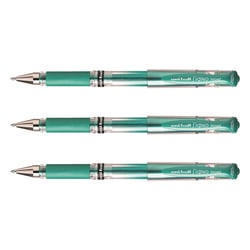 Lot de 3 rollers encre gel Signo Broad UM153 Uni-Ball – Vert métal