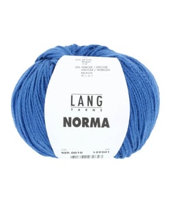 Pelote de coton à tricoter Norma - Lang Yarns 10 Bleu