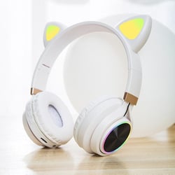 Casque Audio Stéréo Avec Oreilles De Chat Et Micro Pour Un Son Immersif