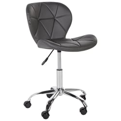 Fauteuil de Bureau Gris Graphite en Cuir PU Pivotante et Réglable en Hauteur Design Moderne