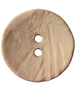 Carte de 1 bouton rond imitation bois 2 trous 30mm - Prym Beige Camel ecru