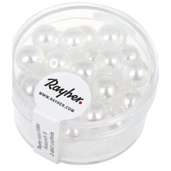 Perles en verre mi transparente Renaissance 8 mm 25 pièces - blanc neige