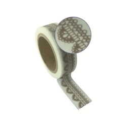 1 RUBAN ADHESIF BLANC DENTELLE 15mmx10m