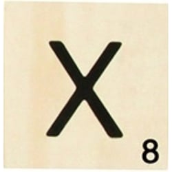 Grande lettre en bois façon scrabble 10 cm Lettre X