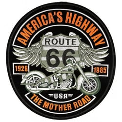 Ecusson thermocollant biker American highway 31 cm x 24 cm